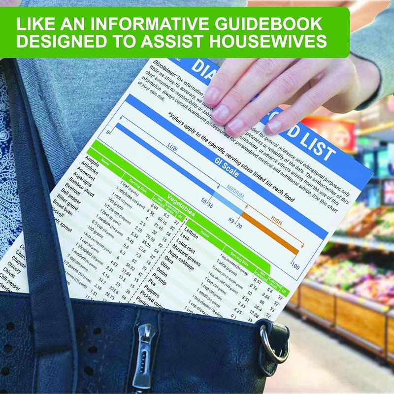 🎁Last Day 60% OFF🔥3 Counts Diabetic Food Chart Brochure & Meal Planner - Low GI Foods, Calories, Glycemic Index, and Vitamin Chart