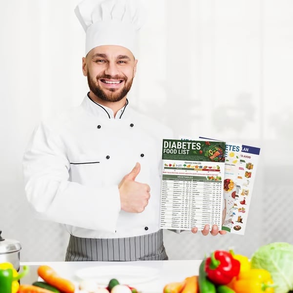 🎁Last Day 60% OFF🔥3 Counts Diabetic Food Chart Brochure & Meal Planner - Low GI Foods, Calories, Glycemic Index, and Vitamin Chart