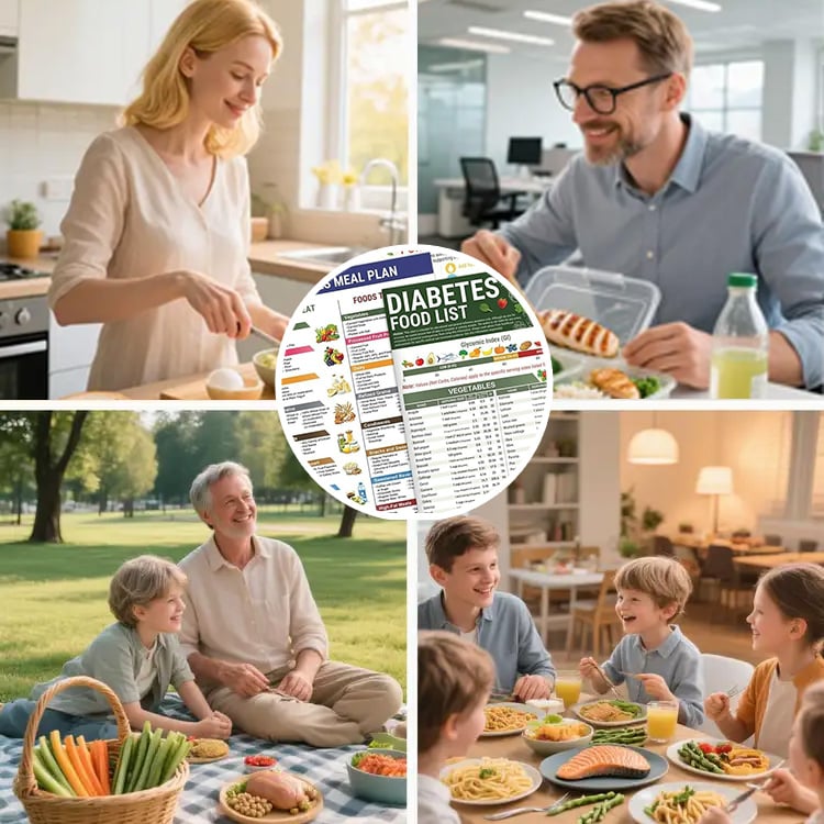 🎁Last Day 60% OFF🔥3 Counts Diabetic Food Chart Brochure & Meal Planner - Low GI Foods, Calories, Glycemic Index, and Vitamin Chart