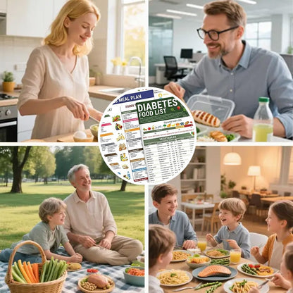 🎁Last Day 60% OFF🔥3 Counts Diabetic Food Chart Brochure & Meal Planner - Low GI Foods, Calories, Glycemic Index, and Vitamin Chart